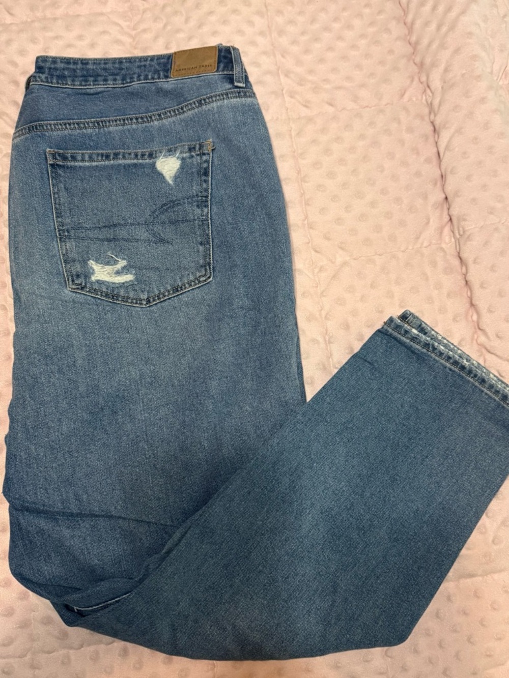 American Eagle Outfitters Straight Leg Distressed Blue Jeans